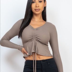 Mocha Long Sleeve Crop